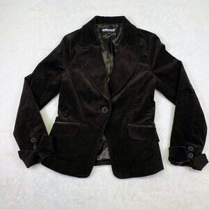 Vintage Dollhouse Brown Stretch Corduroy Single Button Blazer Jacket Size M